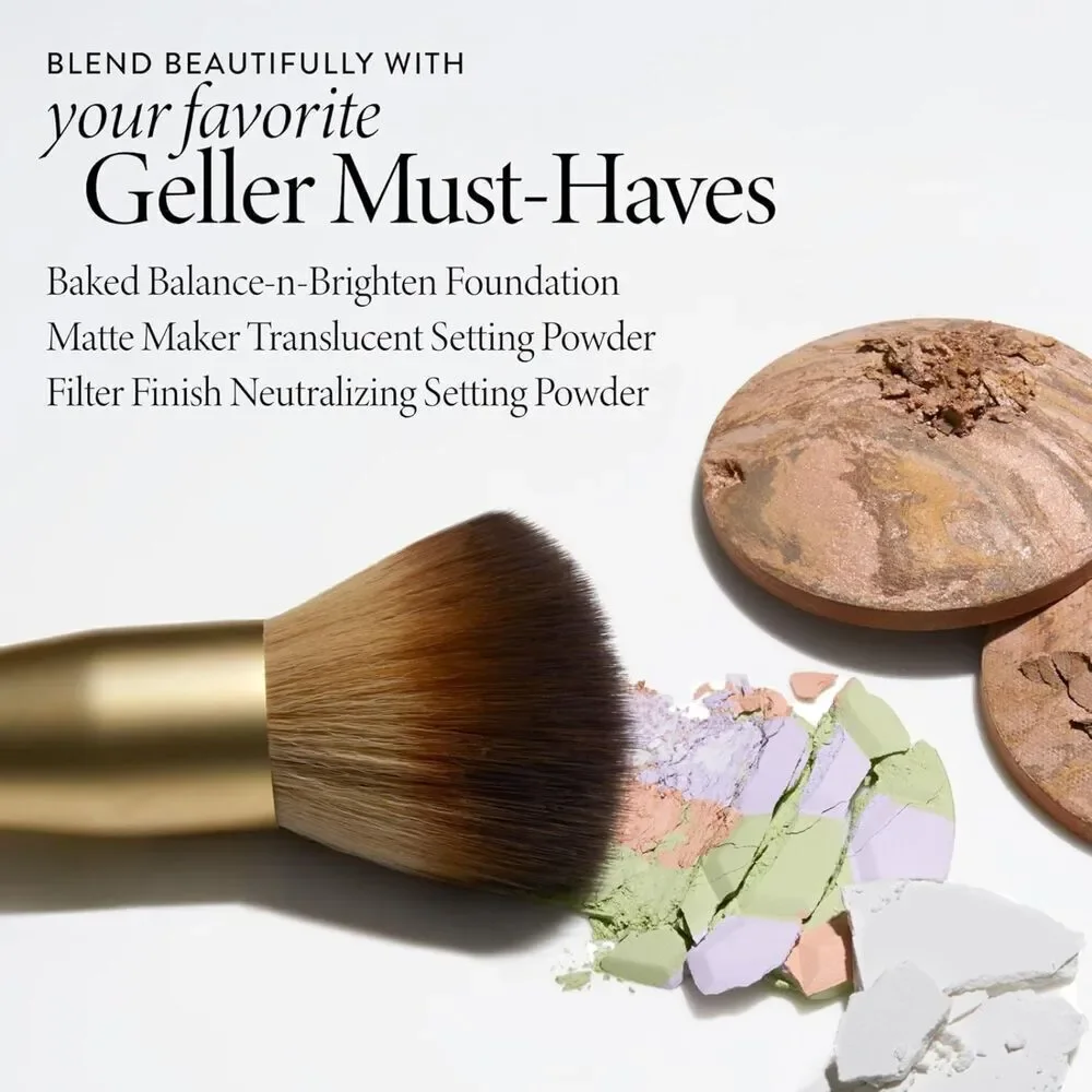Laura Geller Black Full Face Makeup Brush With Wooden Handle